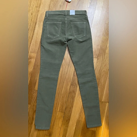 NWT Current/Elliott The Ankle Skinny Cheville Army Green Jeans Size 25 - Picture 3 of 7